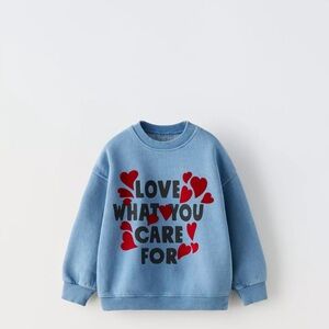 Kids Blue Love Graphic Sweatshirt